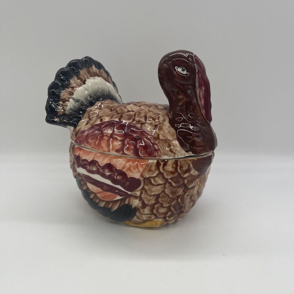 Vintage Ceramic Turkey Covered Dish